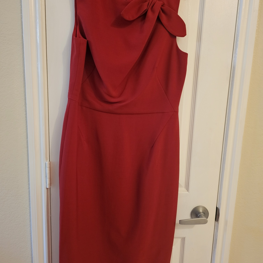 Maggy London Red Dress with Bow Detail